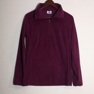 COLUMBIA Women MED Fleece Pullover 1/4 Zip Purple